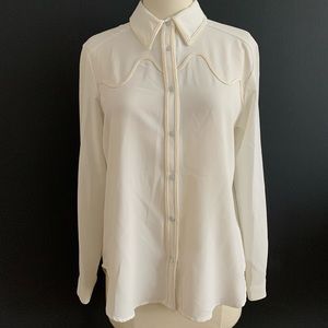 Zara Western Button Down Blouse with Rope Detail